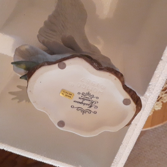 👉*VINTAGE* HOMCO WINGED SWAN MASTERPIECE FIGURINE with 👉ORIGINAL BASE & BOX👈 - Picture 12 of 16